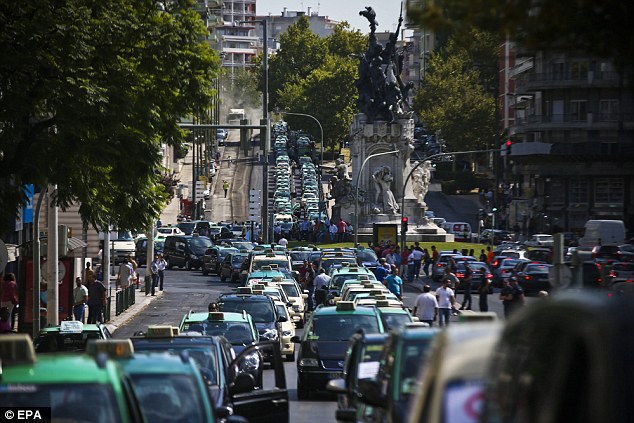 заьастовка таксистов в Португалии